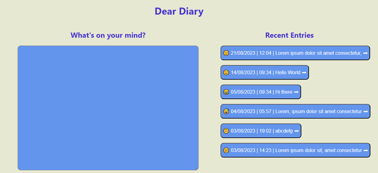 dear diary screenshot